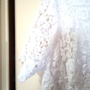 Elegant White Lace Midi Dress